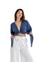 2 Layer 100% Cotton Muslin Tie-Up Blouse Crop