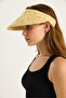 Women's Beige Straw Visor Hat 14708 60801011 - 3