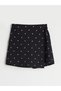 Lcw Kids Black Elastic Waist Polka Dot Girls Shorts Skirt