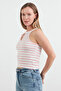 Halter Neckline Body with Striped Ring Detail - 3