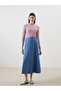 Women's Jean Skirt with Elastic Waist (S5)