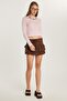 Women's Regular Fit 100% Cotton Plain Brown Skirt - 4