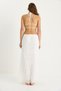 Women's White Back Detailed Gipeli Crop Blouse Lined Pleated Skirt Set 9542 60283444 - 6
