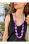 Purple Beaded Long Women's Necklace 40 cm