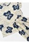 Girls' Cotton Summer Thin Fabric White Butterfly Pattern Short Sleeve Shorts Summer Pajamas Set - 4