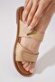 Rencas Double Tape Velcro Women's Genuine Leather Slippers Nut Skin - 5