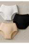 Women's Underwear Combed Cotton Elastane 3 Pieces Black - White - Skin Maternity Panties Ll.K50.O11.001