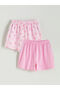 Girls' Pajama Shorts with Elastic Waist, Pack of 2