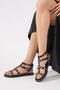 Muler Trock Women's Genuine Leather Sandals Black Skin - 2