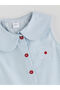 Baby Collar Floral Striped Girl's Shirt - 4