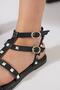 Muler Trock Women's Genuine Leather Sandals Black Skin - 5