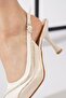 Anes Back Open Piece Stone Women's Heeled Shoes Skin Satin - 4