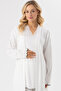 Self-Patterned Long Dress Breastfeeding Detailed 3-Piece Pajama Set - 4