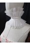 Khloe Double Ribbon Double Layer Tulle Neck Collar White - 4