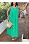 Women's Halter Neckline Seashell Detailed Lined Long Dress - 2