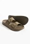 Men's Leather Double Striped Orthopedic Lightweight Comfortable Sole Stitched Stylish Out and Inside Men's Slippers - 4
