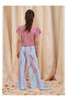 Children's 100% Cotton Belt Detailed Double Suit Blouse&Pants - 6