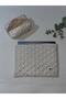 White Crispy Flower Laptop Case - Pen Bag Set (10-11-12 Inch) - 3
