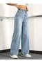 Emilia Women's Ice Blue Palazzo Jeans Stretch Fabric Super High-Waist Loose Denim Jeans - 4