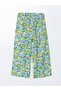 Turquoise Elastic Waist Girls' Loose Pants from Plus-Store - 3