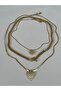 Italian Chain Steel Multiple Combination Necklace Heart Model-3 Pcs - 2