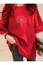 Oversize T-Shirt with Colorful Lotus Print