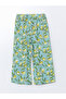 Turquoise Elastic Waist Girls' Loose Pants from Plus-Store