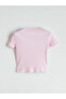 Crew Neck Girl's Crop T-Shirt - 3