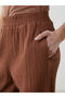 Elastic Waist Textured Women's Trousers - 3