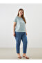 Straight Fit Women's Jeans with Elastic Waist - 3