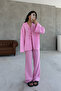 Pink Front Tie Detailed Brand Model Muslin Suit - 4