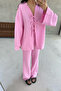 Pink Front Tie Detailed Brand Model Muslin Suit - 2