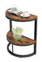 Modern Simple Semicircular Side Table for Bedroom, Double-Layer Storage Light Luxury Side Table - 2