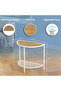 2-Tier Semi-Circular Side Table Coffee Table with Adjustable Legs - 5