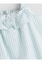 Two Mt Shop Quality Lcw Kids Blue Linen Blend Striped Girls' Dress - 4