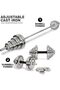 Chrome Dumbbell Set EM-9227-50 Adjustable 50KG with Barbell & Case for Home Gym - 3