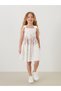 Square Neck Floral Satin Girls' DressS5GH10Z1 - 2