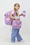 Star Patterned 3-Piece Pink Girl's School Bag Set – Backpack Thermal Lunch Bag Pen Holder - 3