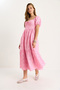 Women's Candy Pink Self-Floral Embroidered Lined Muslin Dress 5259 60281102 - 5