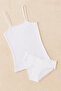 100% Cotton Heart Pattern Lace White String Strap & Bikini Panties Set of 2 Ll.Il22.Ke94.001 - 2
