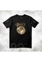 Owl Coin Greece Art Printed Cotton Crew Neck T-Shirt Black - 2