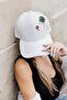 White Hat with Pin Detail - 100% Cotton Snapback Cap