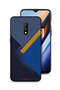 غطاء حماية لهاتف OnePlus 7 بنقشة مثلثات جلدية
