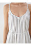 Lcwaikiki classic white v-neck striped strap dress - 3