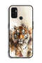 غطاء حماية Oppo A32 بتصميم فن تجريدي بنقشة جلد النمر - 2