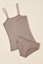 3 Pieces Burgundy-Purple-Grey 100% Cotton Heart Pattern Rope Strap & Bikini Panties Set of 2 Ll.Il22.Ke942.00 - 6