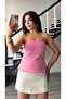 Pink Strapless Blouse - 3