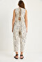 Women's Stone Patterned Blouse with Tie Detail Carrot Cut Trousers Bottom-Top Linen Set 9390 60281105 - 7
