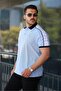 Men's Polo Neck Blue Stripe Detailed Regular Fit T-Shirt - 2530 - 2