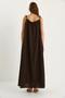Women's Bitter Brown Tie-Strap Pocket Detailed Lined Long Crinkle Oversize Dress 5249 60281095 - 6